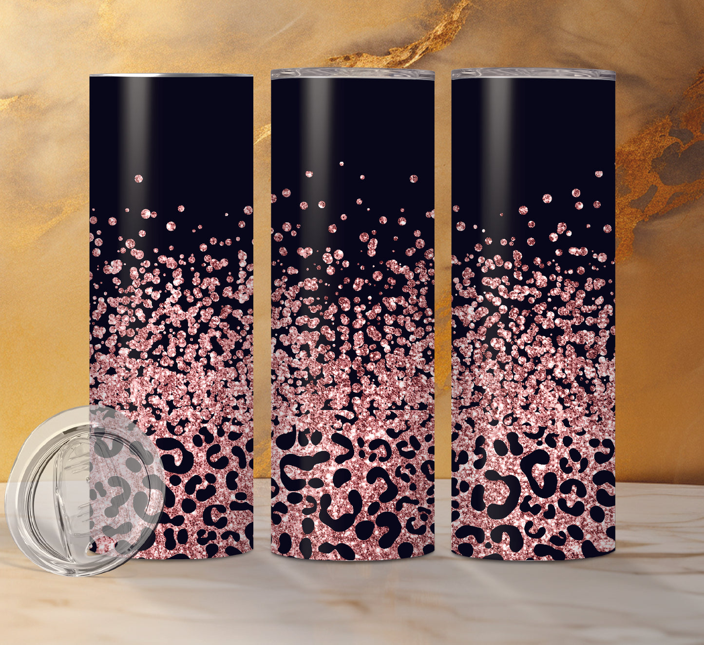 Leopard Print Designs Drink Tumblers, 16 Different Designs