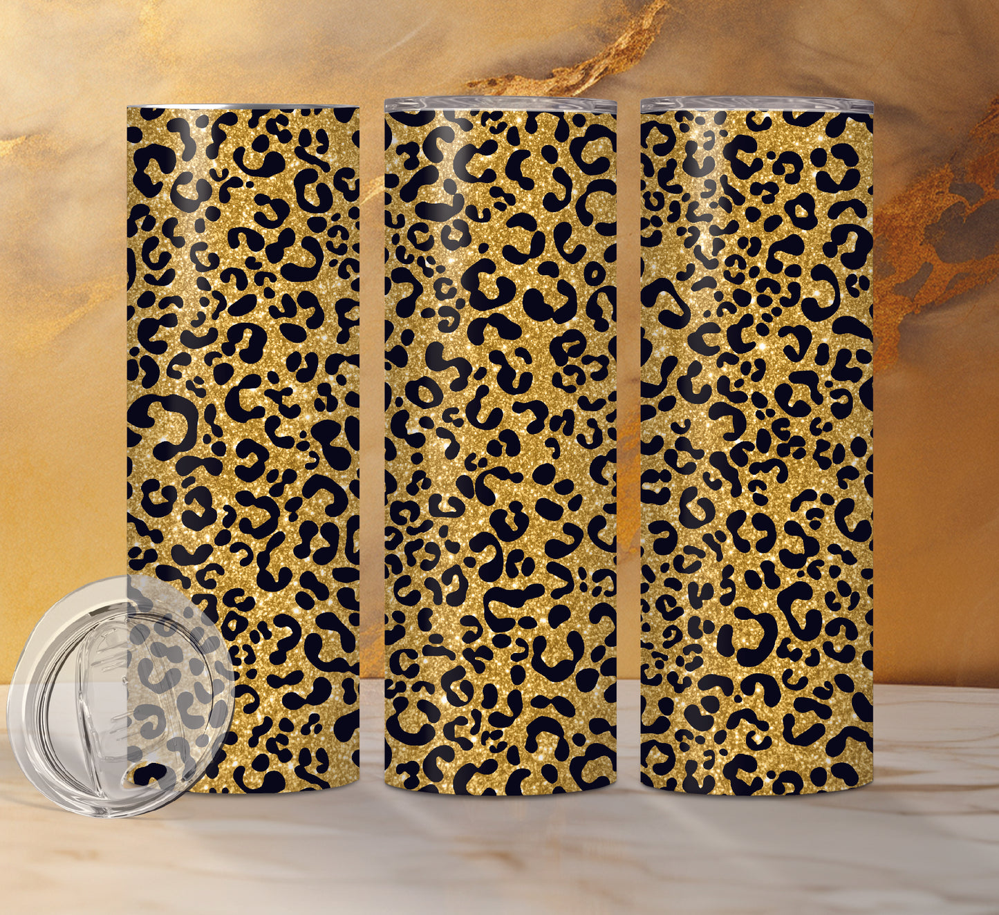 Leopard Print Designs Drink Tumblers, 16 Different Designs