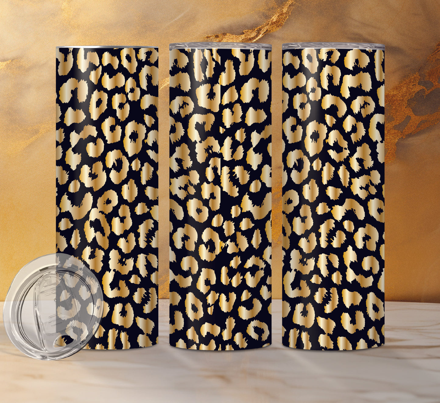 Leopard Print Designs Drink Tumblers, 16 Different Designs