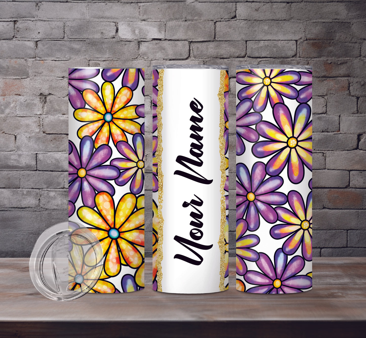 Floral Add Your Name Drink Tumblers, 18 Designs