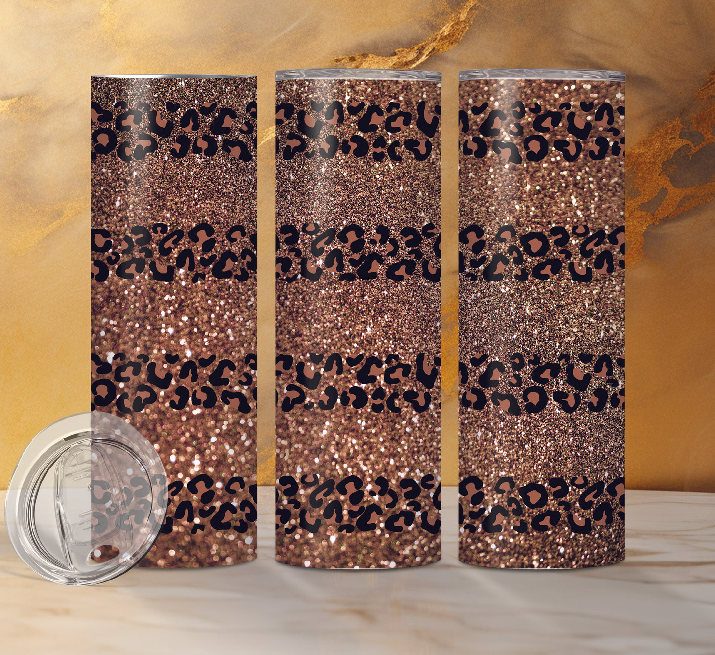 Leopard Print Designs Drink Tumblers, 16 Different Designs