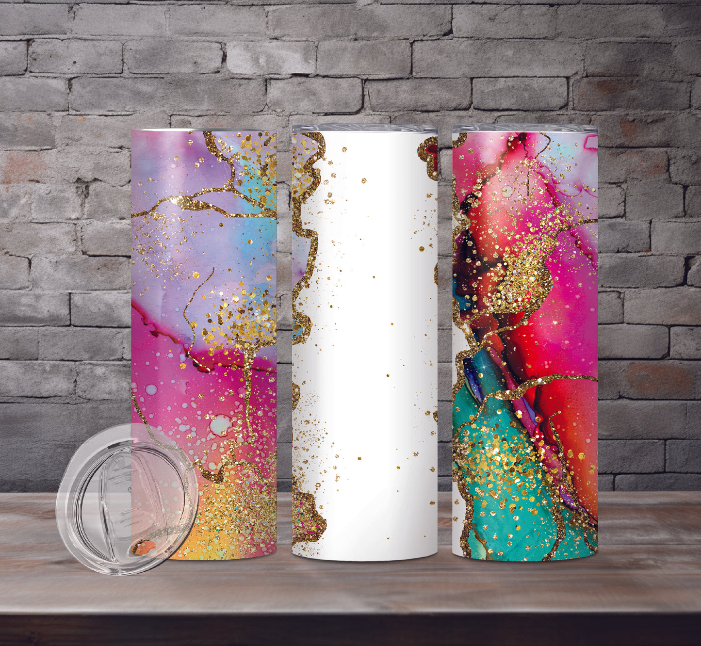 Marbel Look Add Your Name Drink Tumblers, 13 Designs