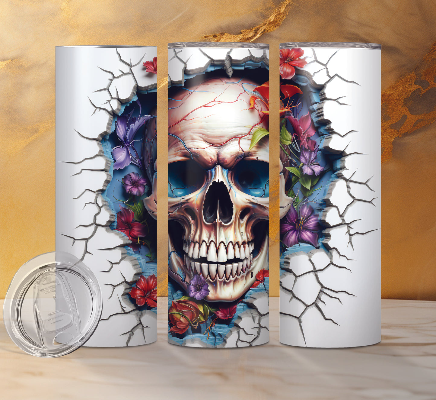 Skull Drink Tumblers, 8 Designs