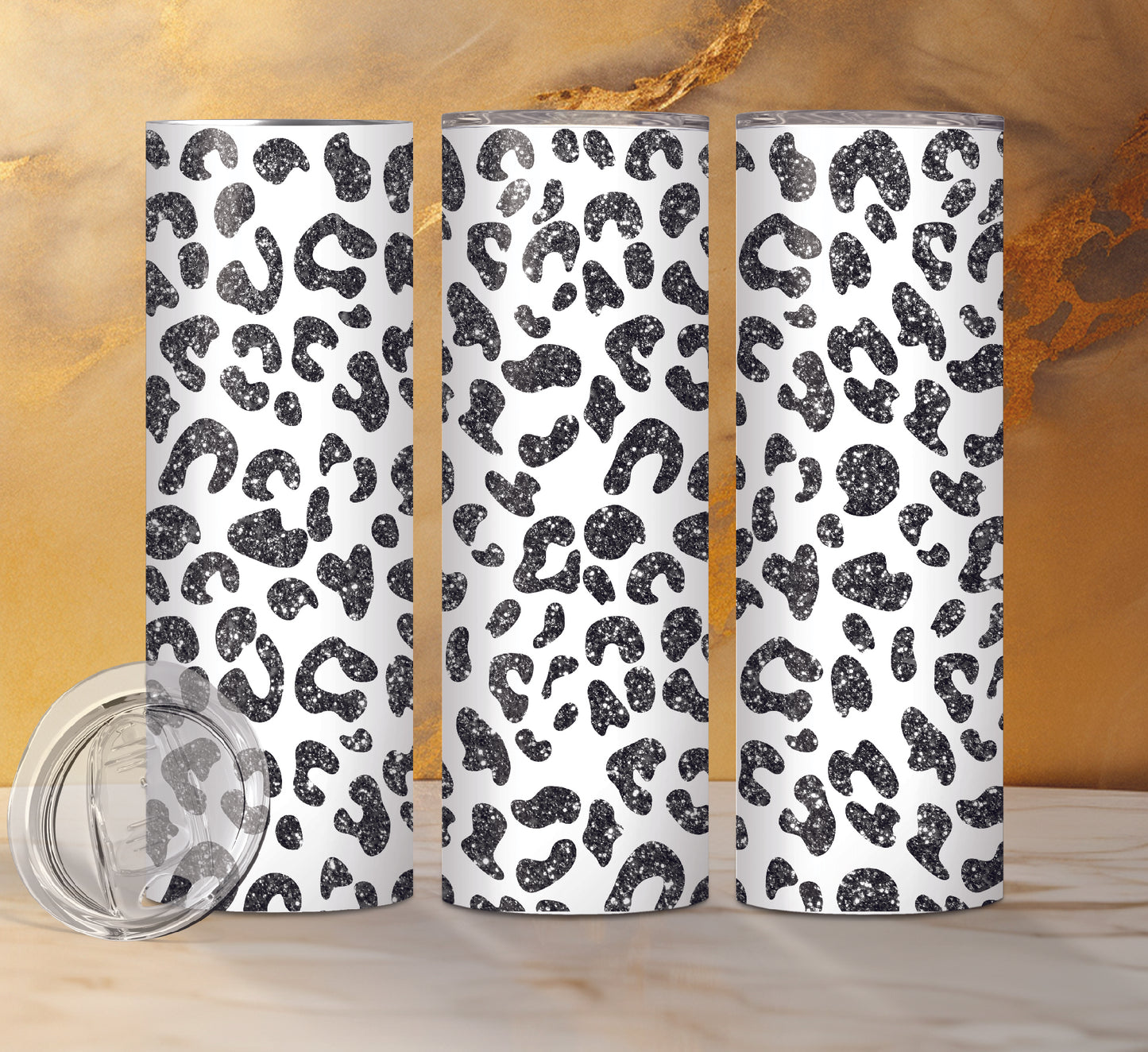 Leopard Print Designs Drink Tumblers, 16 Different Designs