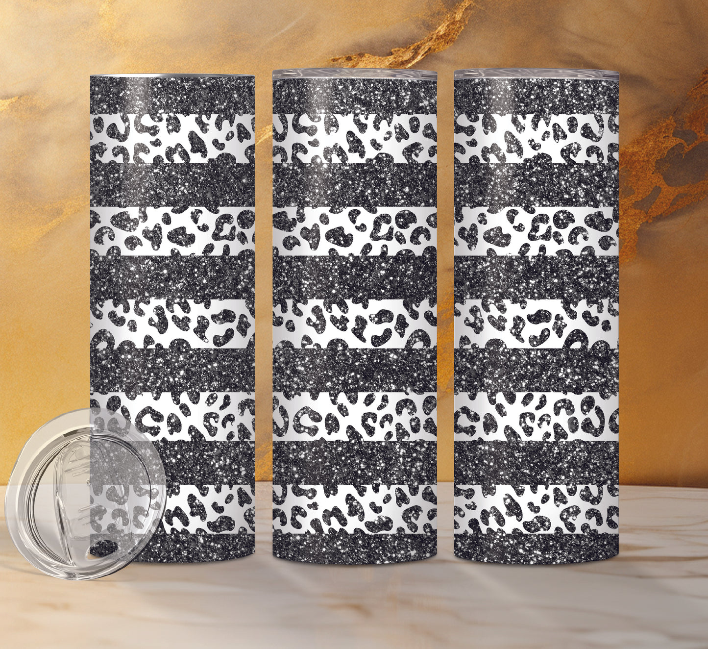 Leopard Print Designs Drink Tumblers, 16 Different Designs