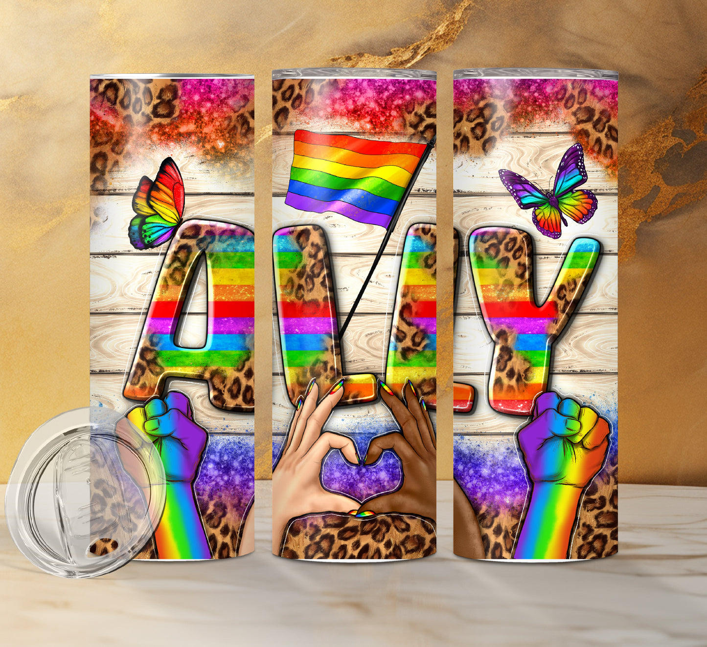 LGBTQIA+ Drink Tumblers, 10 Different Designs