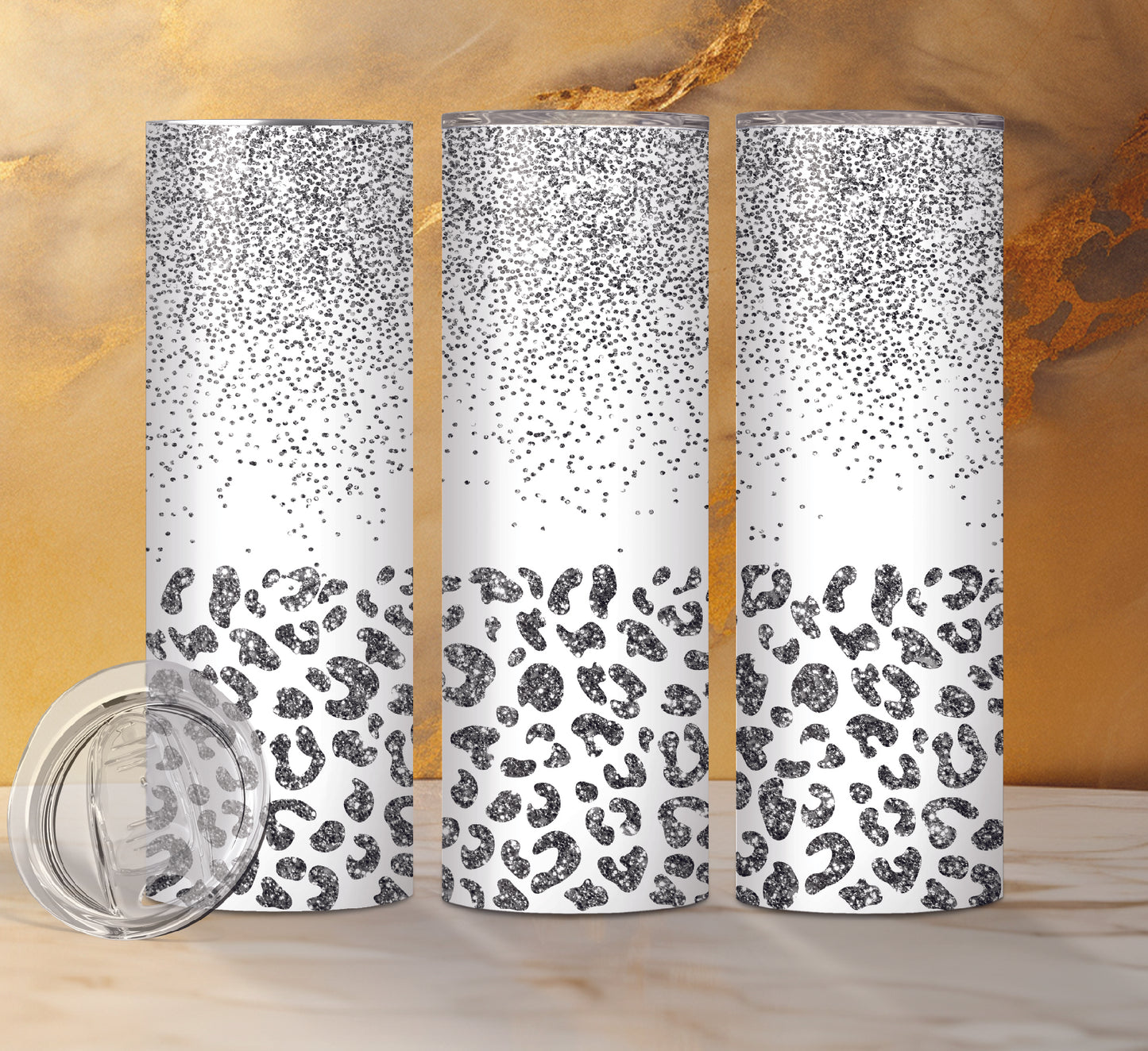 Leopard Print Designs Drink Tumblers, 16 Different Designs