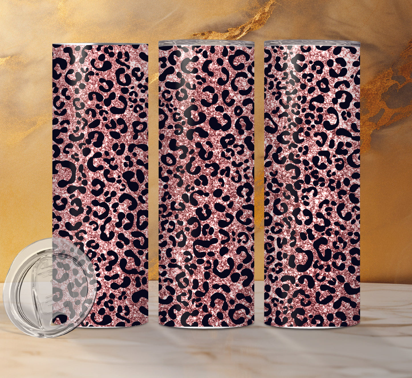 Leopard Print Designs Drink Tumblers, 16 Different Designs