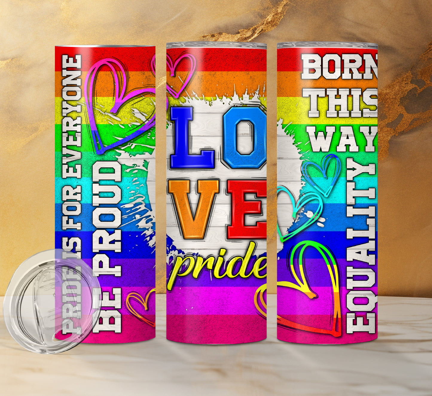 LGBTQIA+ Drink Tumblers, 10 Different Designs