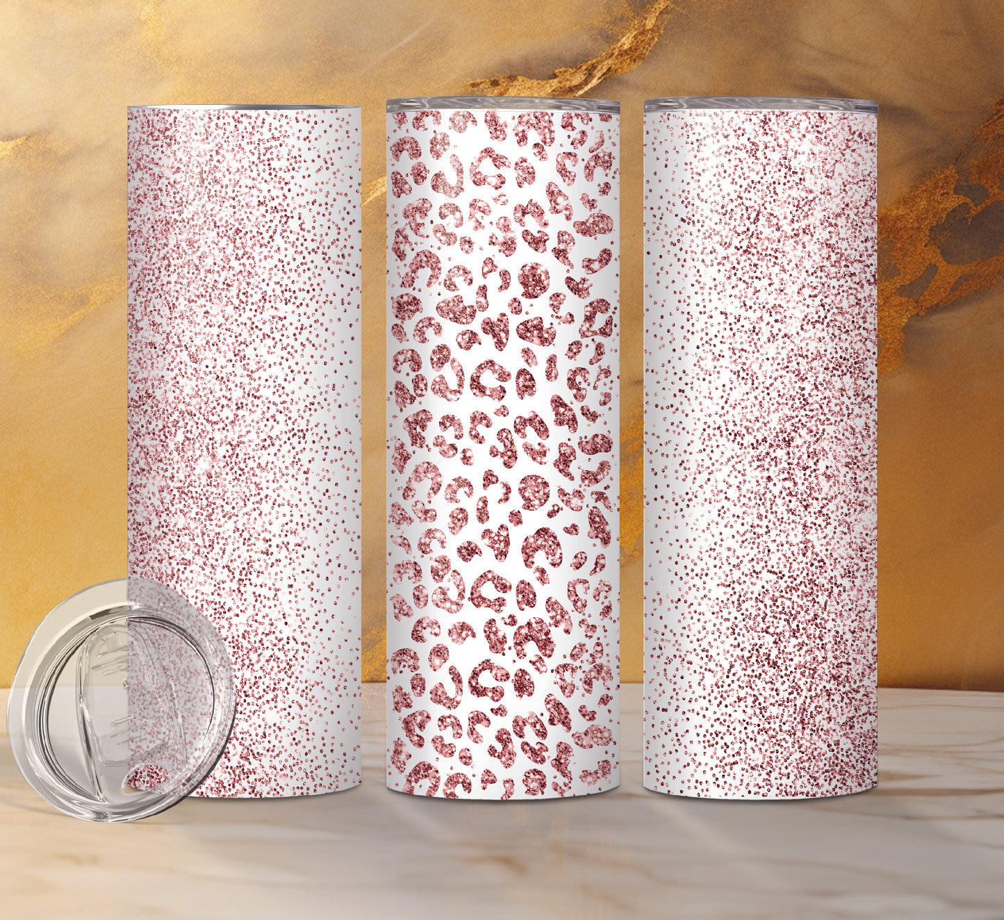 Leopard Print Designs Drink Tumblers, 16 Different Designs