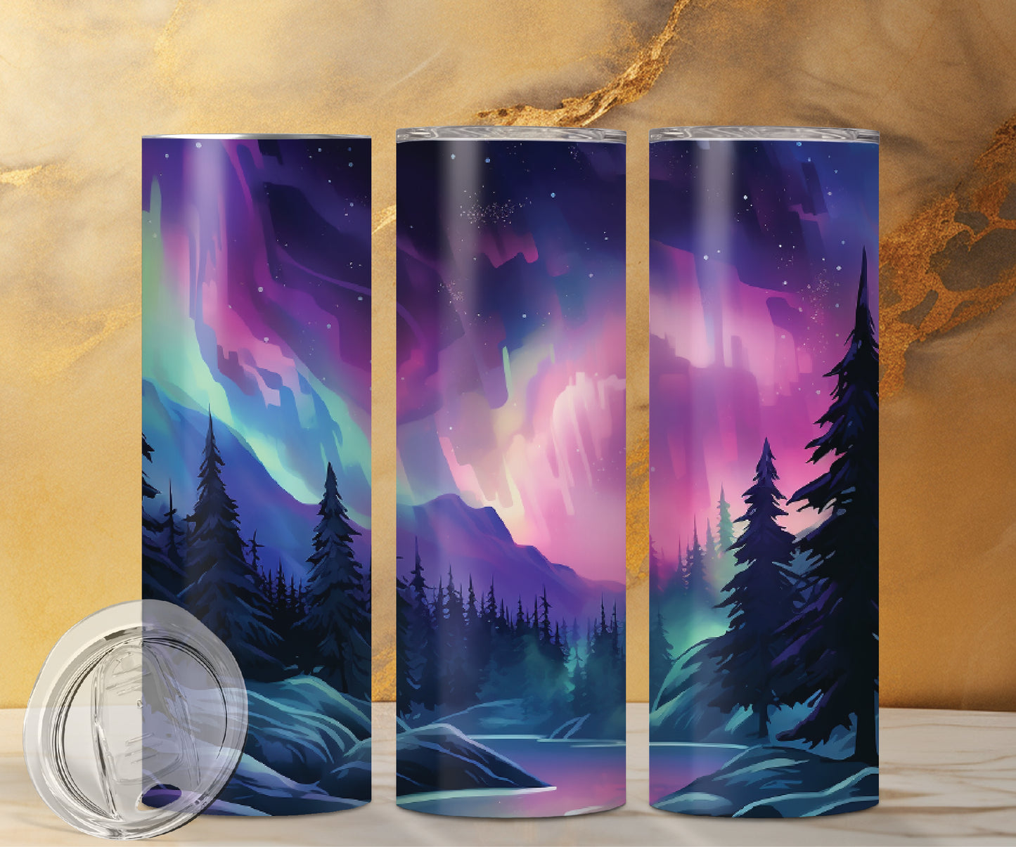 Northern Lights Drink Tumblers, 13 Different Designs