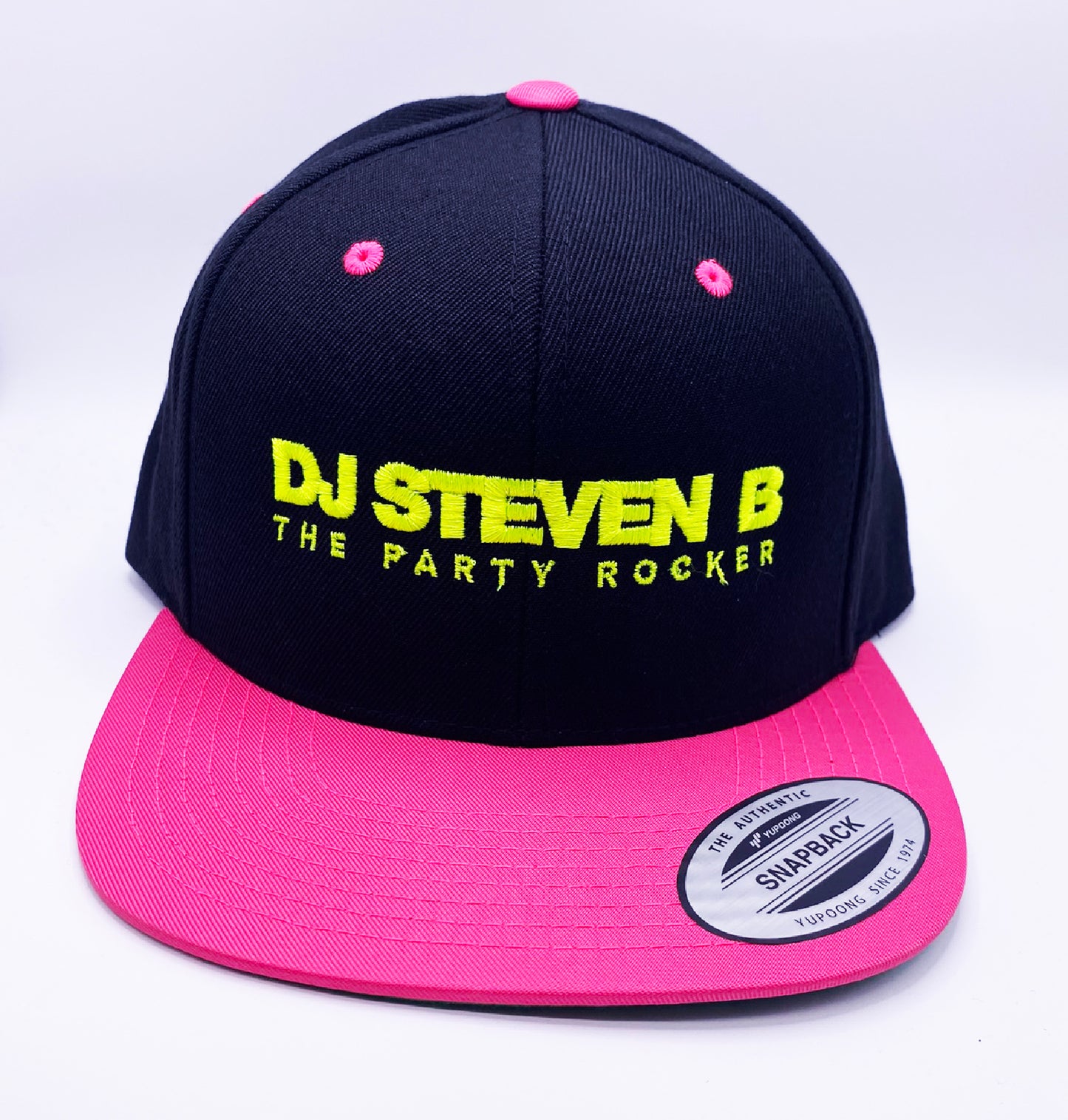DJ Steven B Neon Embroidered Hat Pink