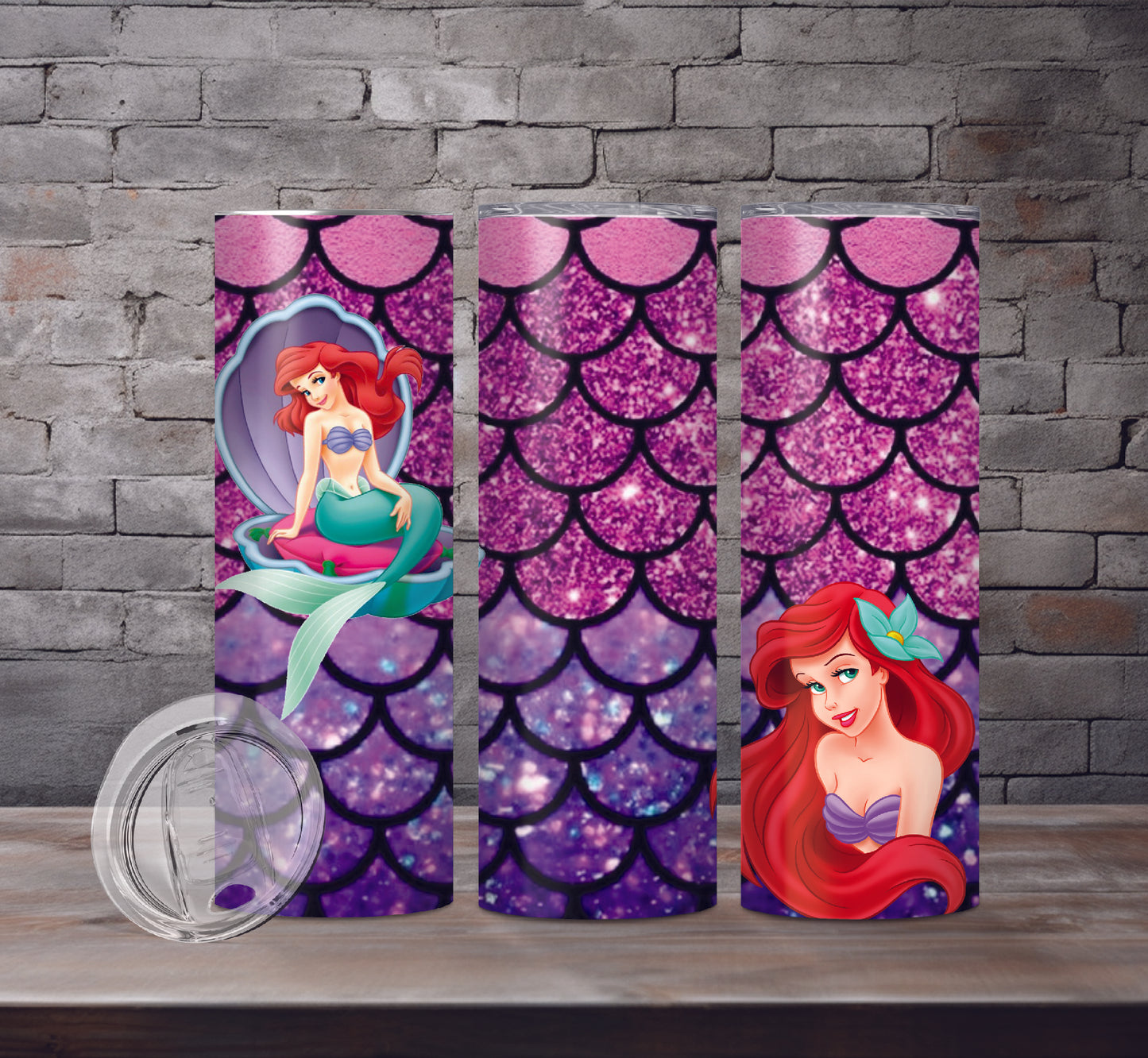 Little Mermaid Drink Tumblers, 3 Designs