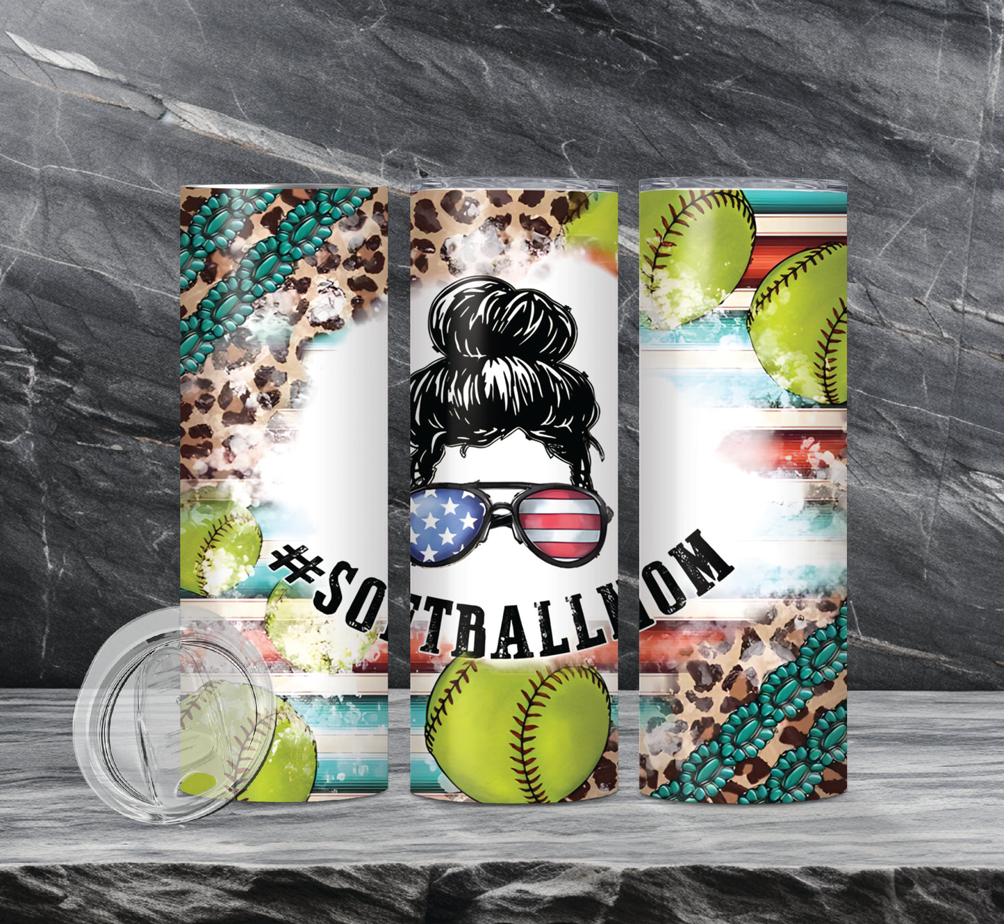 Softball Mom Drink Tumblers, 3 Designs