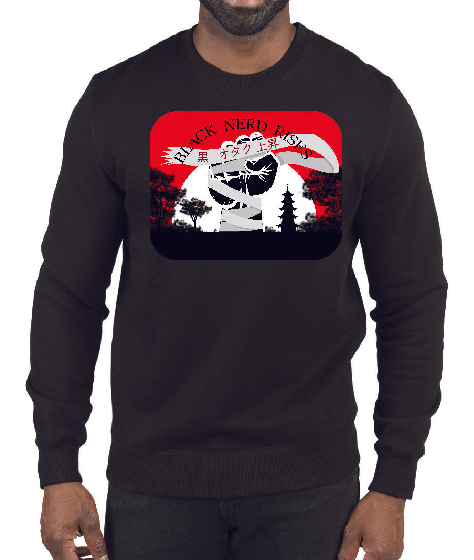 Black Nerd Rises Rising Sun Crewneck Sweatshirt