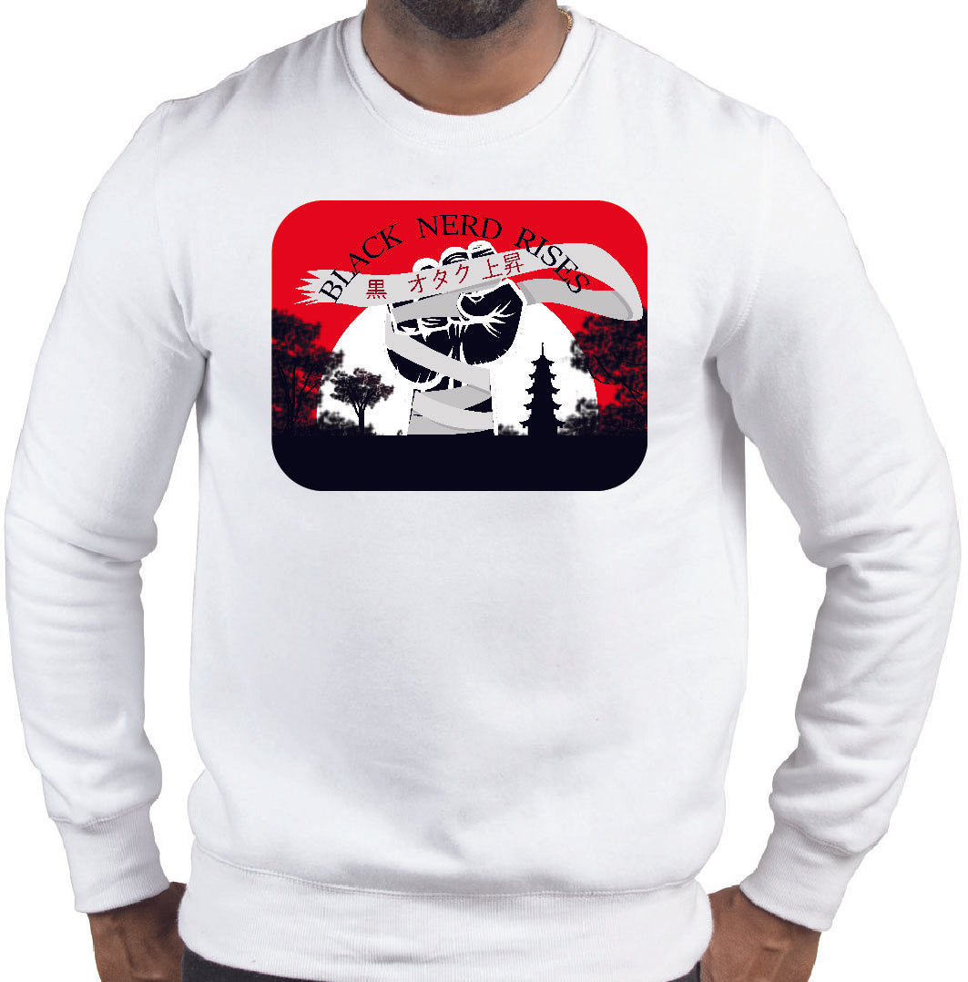 Black Nerd Rises Rising Sun Crewneck Sweatshirt