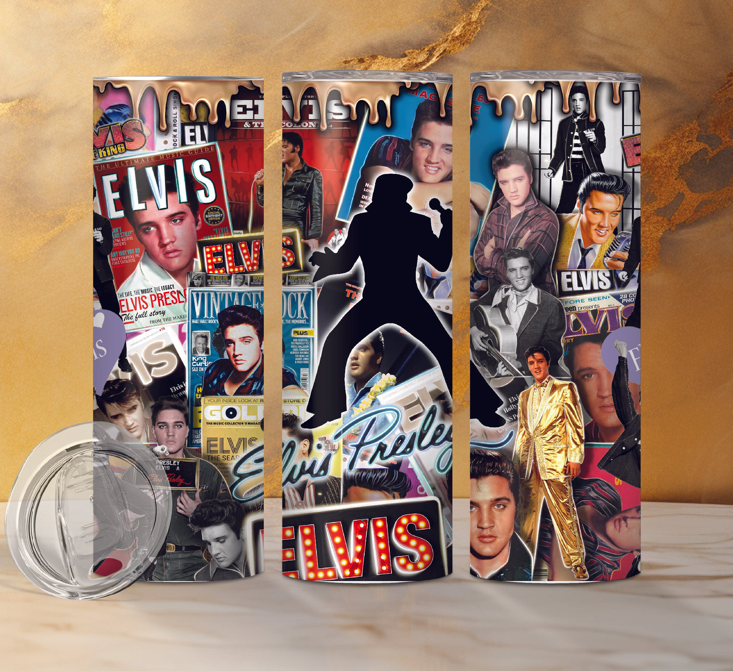 Elvis Presley Drink Tumblers, 3 Designs