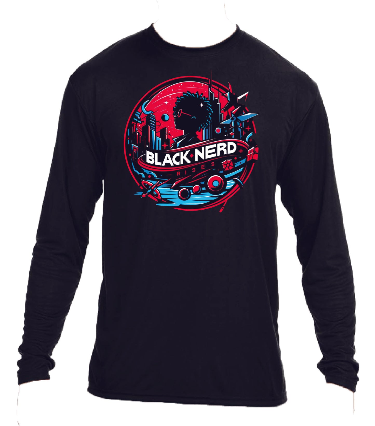 Black Nerd Rises Mars Bebop Long Sleeve Shirt